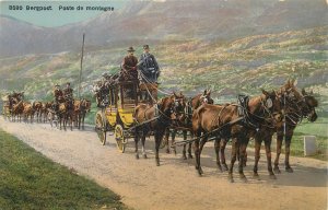 Switzerland Bergpost mountain postal history horses coach swiss postman mailman