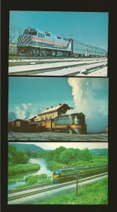 Lot of 6 1970's USA Railroad Locomotive Color Postcards Unposted