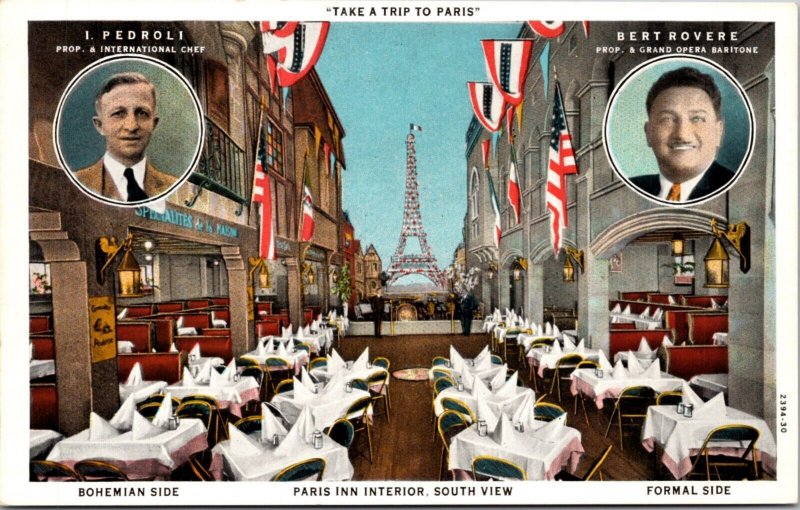 Postcard Paris Inn Cafe Restaurant 210 East Market Street Los Angeles California 