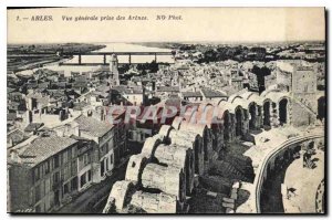 Old Postcard Arles General view taken of Arenes