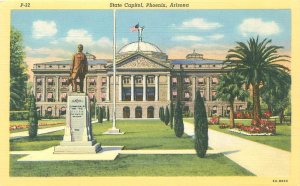 Phoenix Arizona State Capitol Building 1930s Linen Postcard