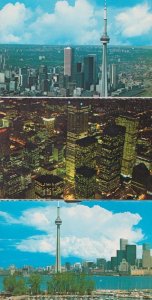 CN Tower Toronto Canada Canadian Postcard Aerial + Night Collection of Cards