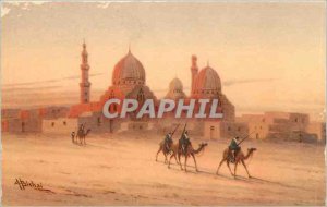 Old Postcard Tomb of the Caliphs Who Ruled Egypt Camels