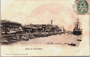 Egypt Port Said Le Quai Vintage Postcard C117