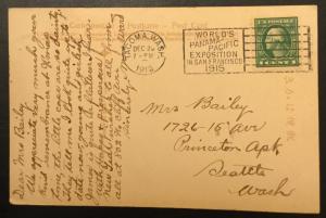 Postcard Used Tsurugaoka Japan Cancel promotes 1915 Pan-Pacific Expo LB
