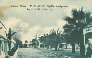 Blythe California 1940s Palms Motel Mojave Desert Postcard roadside 1629