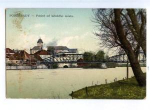 172279 CZECH Podebrady View from Elbe bridge Vintage postcard