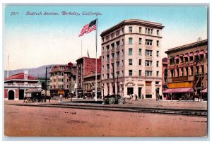 c1950's Shattuck Avenue Dirt Road Wagon Building Berkeley California CA Postcard 