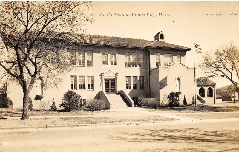 J1/ Ponca City Oklahoma RPPC Postcard c1910 St Mary's School 99