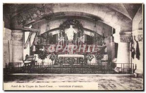 Old Postcard Annecy Altar of the crypt of the Sacre Coeur