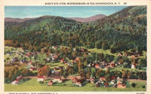 Vintage Postcard 1941 Bird's Eye View Warrensburg In The Adirondacks New York NY