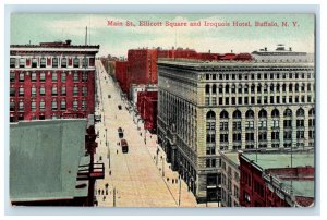 c1910 Main St. Ellicott Square and Iroquois Hotel, Buffalo New York NY Postcard