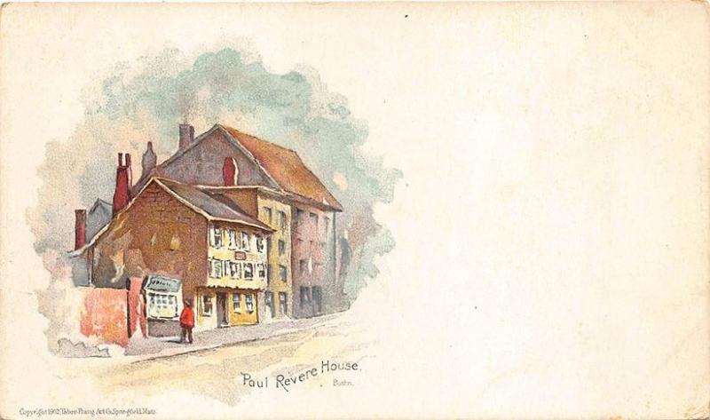 Boston MA Paul Revere House Private Mailing Card Taber-Louis Prang Postcard 