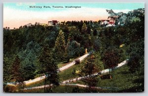 Tacoma Washington~Air View Of McKinley Park Paths~Novelty Co Vintage Postcard