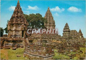 Modern Postcard The whole view of Prambanan Temple