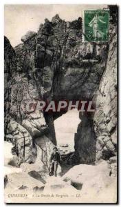 Old Postcard St Quiberon Cave Kergroix