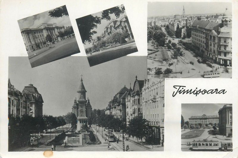 Postcard Romania Timisoara multi view tram