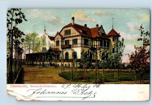 Chemnitz Saxony Germany Postcard View of Bismarck Palace 1906 Posted Antique