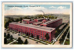 1916 Franklin Automobile Works Syracuse New York NY Antique Postcard