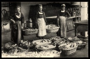 France Concarneau Local Costumes, Peddlers, baskets ,Fish,PC, Postcard  Unused