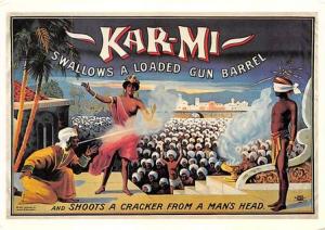 Kar-mi, Swallows a Loaded Gun Barrel Advertising Poster  