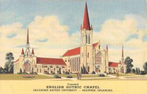 Shawnee Oklahoma English Gothic Chapel Street View Antique Postcard K36035