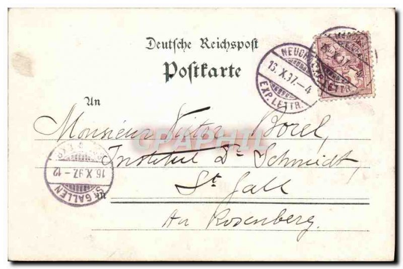 Old Postcard Gruss Aus Konstanz Map 1897