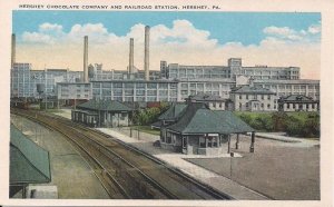 Hershey PA Train Station, RR Depot, Chocolate Factory 1920's Pennsylvania