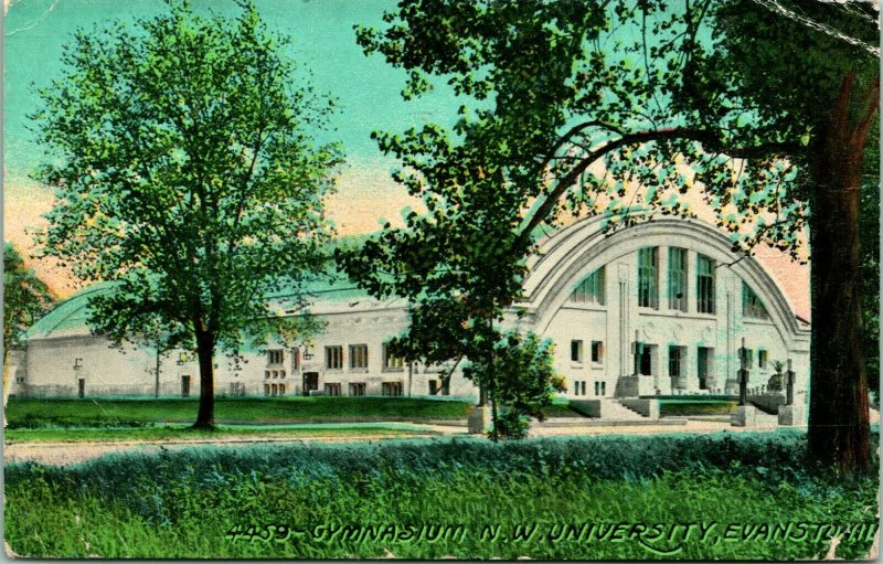 Vtg Postcard 1911 Gymnasium Northwest University Evanston Illinois