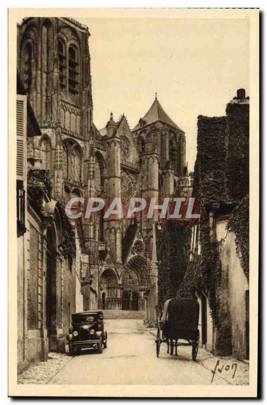 Old Postcard Bourges The Cathedral Facade of the cathedral view & # 39A old s...