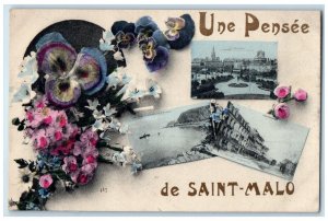 c1910 A Thought of Saint-Malo Ille-et-Vilaine France Antique Postcard