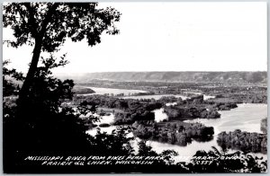 Mississippi River Pikes Peak Park Prairie Du Chien WI Real Photo RPPC Postcard