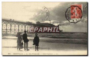 Old Postcard Trouville La Jetee Promenade Boat