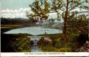 Postcard Fish Pond Country Club in Crawfordsville, Indiana