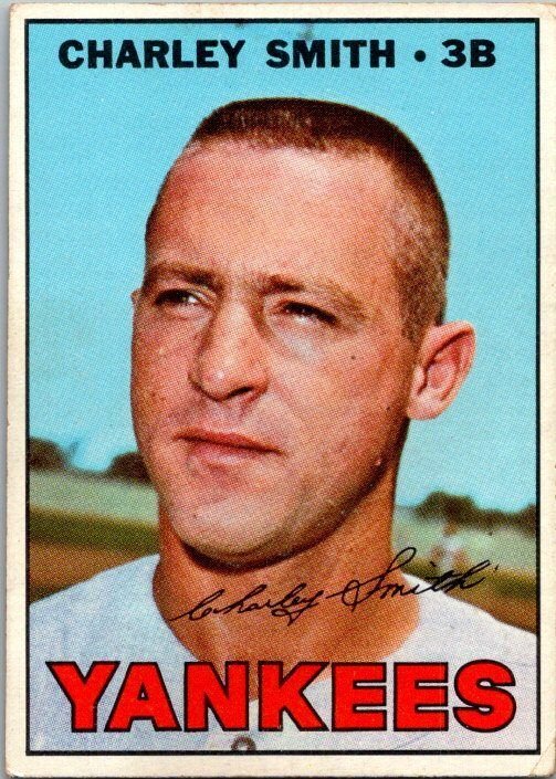 1967 Topps Baseball Card Charley Smith New York Yankees sk2093