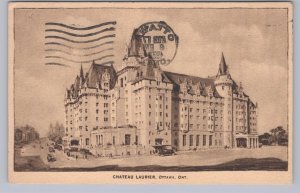 Chateau Laurier, CNR Hotel, Ottawa, Ontario, Vintage 1936 Sepia Postcard