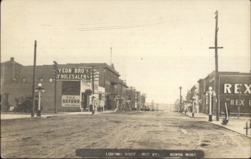 Havre MT Street Scene c1910 Real Photo Postcard