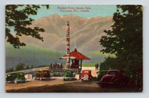 Vancouver British Columbia Stanley Park Prospect Point Linen Cancel WOB Postcard 