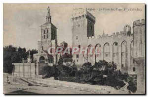 Old Postcard Avignon The Popes' Palace and the Cathedral