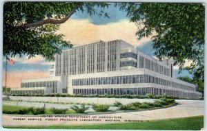 MADISON, WI  Dept. of Agriculture FOREST SERVICE Products Lab 1940s Postcard