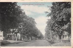 Lagrange Indiana~Michigan Street~Rows of Houses~1920s Blue Sky Postcard