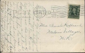 Lynn Massachusetts Cancel Beautiful Home c1910 Tinted Real Photo Postcard