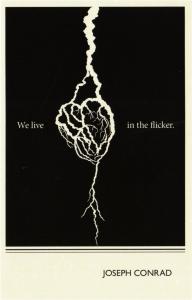 Joseph Conrad We Live in the Flicker Author Quote and Lightning Postcard