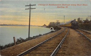 J73/ Sterling Illinois Postcard c1910 C&N Railroad Rock River 312 