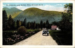 Haystacks Bartlett White Mountains NH Antique Car Dirt Road Postcard Note UNP 