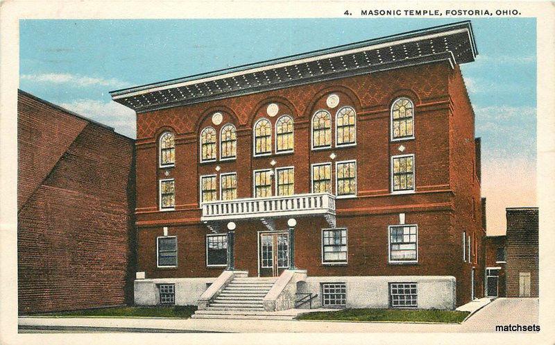 1919 Masonic Temple FOSTORIA OHIO Hamm postcard 1360