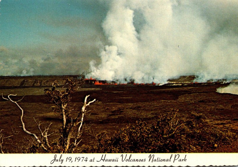 Hawaii Volcanoes National Park 19 July 1974 Kilauea Crater Rift Eruption