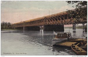 PHILADELPHIA, Pennsylvania, 1900-1910's; Girard Ave Bridge, Boat