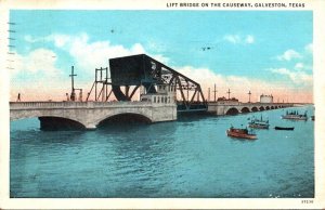 Texas Galveston Lift Bridge On The Causeway 1935 Curteich