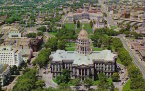 Colorado Denver Airview Of State Capitol And Civic Center